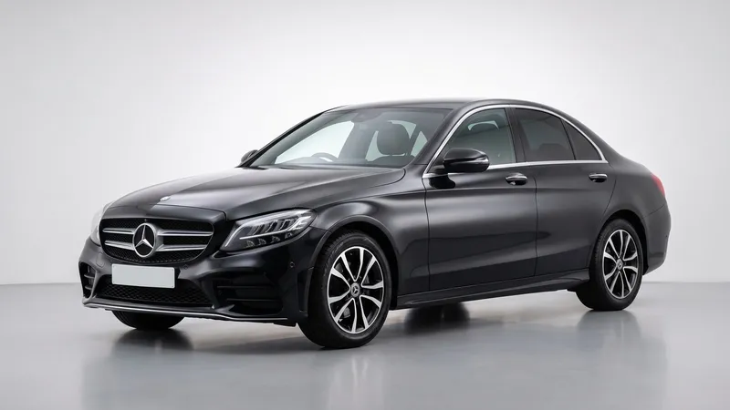 Mercedes Benz C180 executive sedan, chauffeur hire for weddings and airport pickups in Karachi